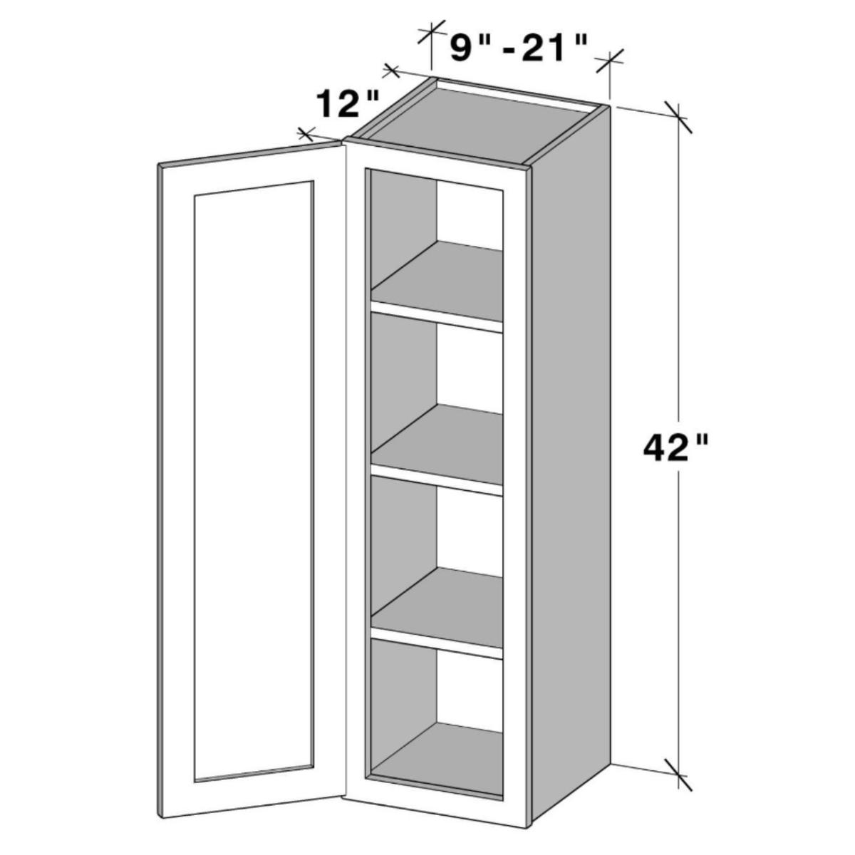 Graphite Shaker Wall Cabinet W12" X H42" X D12"
