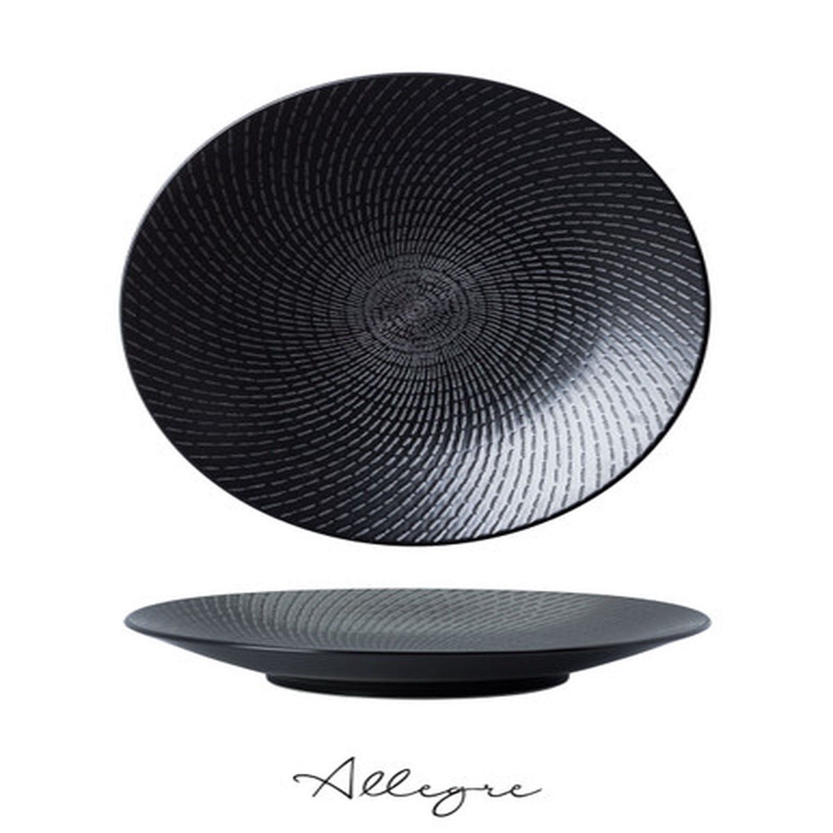 10.75 in. Dinner Plate/ Serving Plate for 2 to 3 Persons - Urban Black