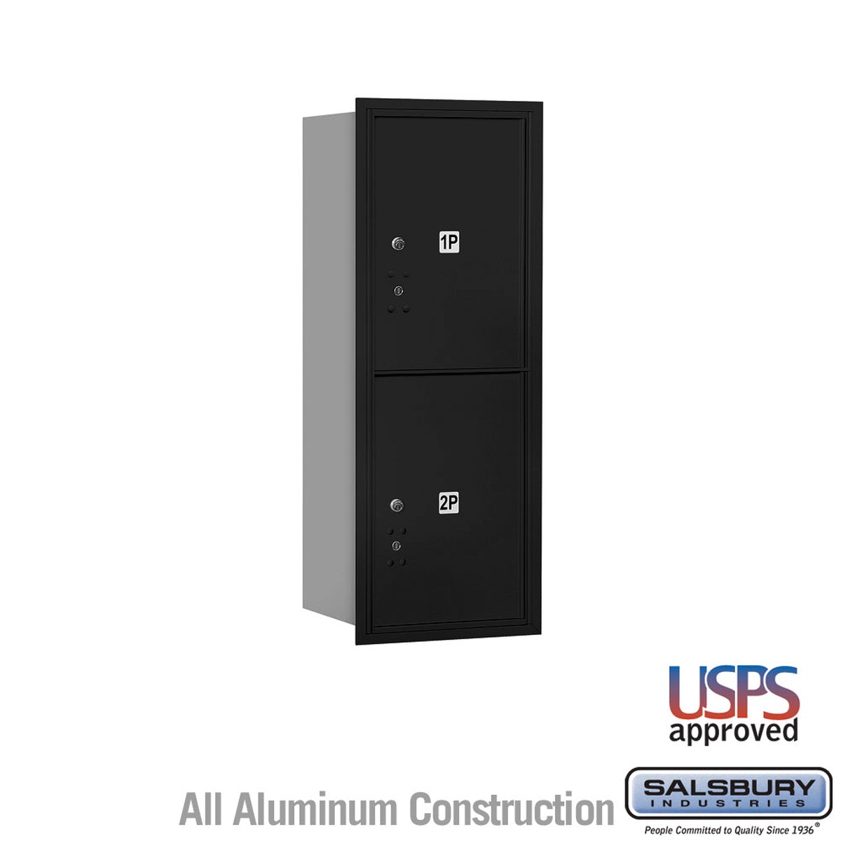 10 Door High Recessed Mounted 4C Horizontal Parcel Locker with 2 Parcel Lockers - Rear Loading