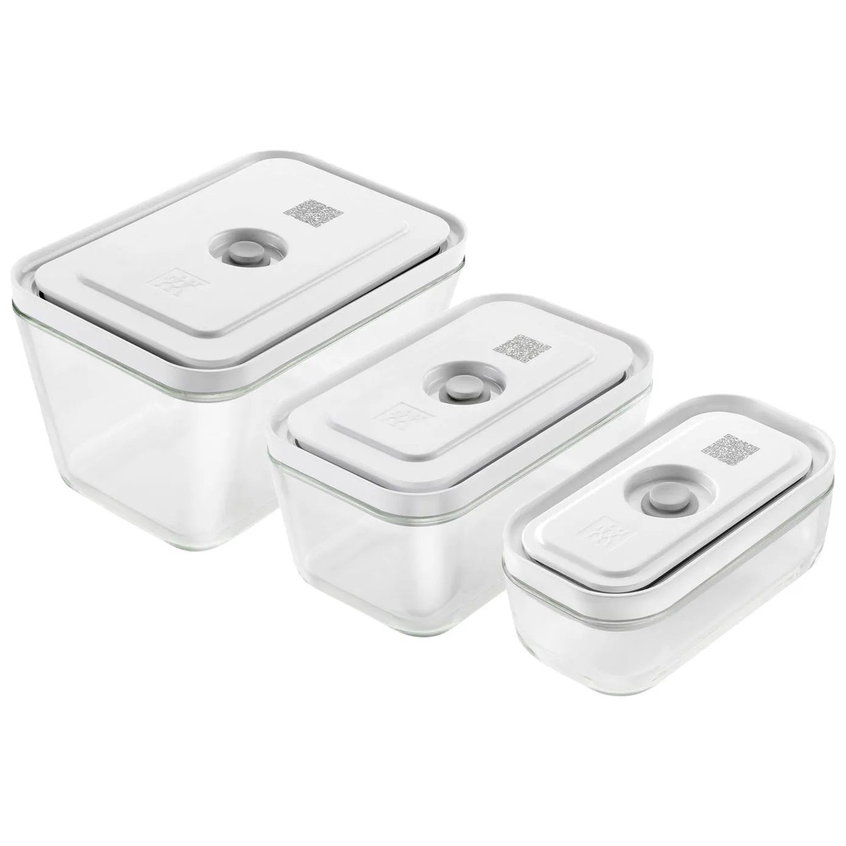 Zwilling Fresh & Save 3 Piece Vacuum Storage Container Set, White