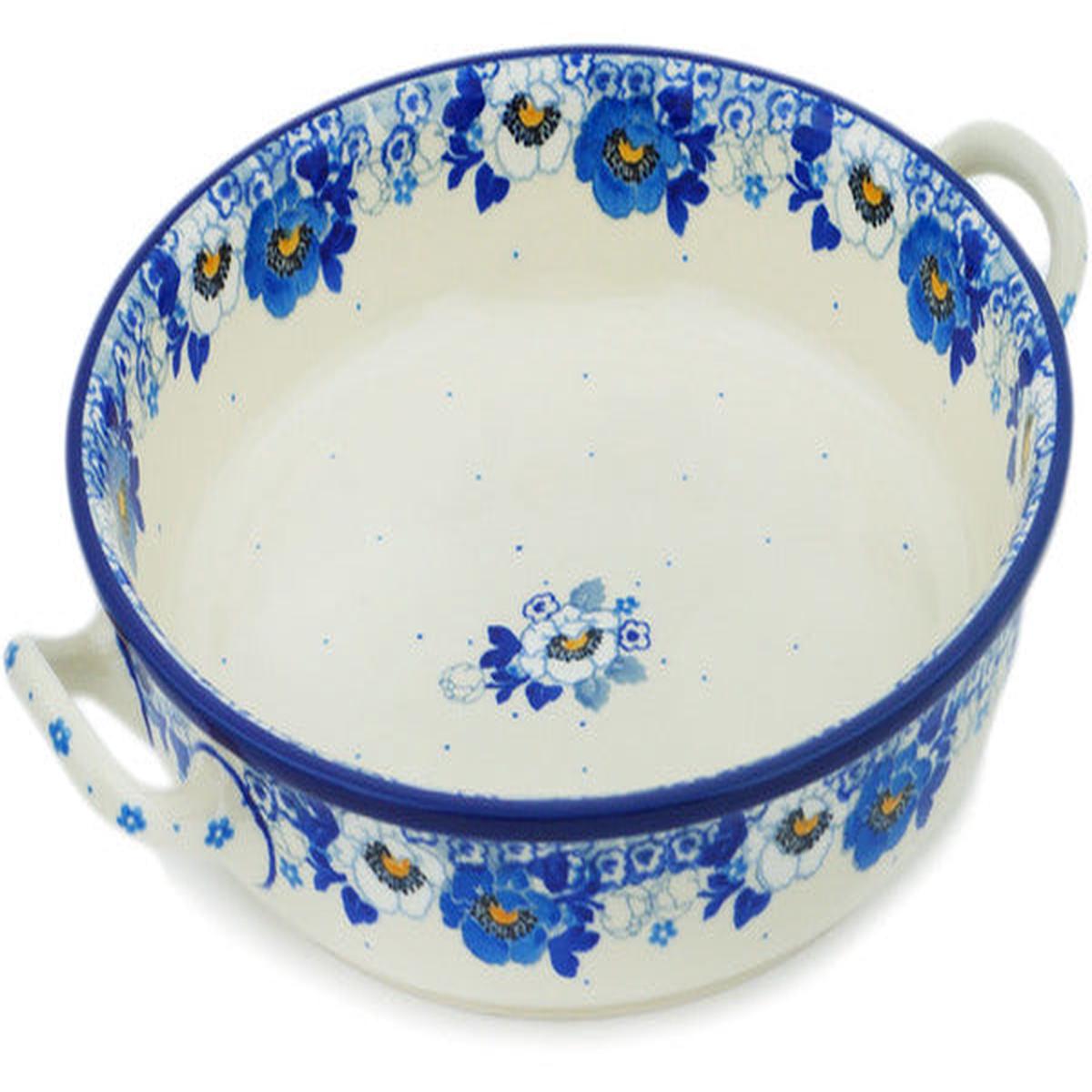 Round Baker with Handles 11" Blue Spring Blue Theme