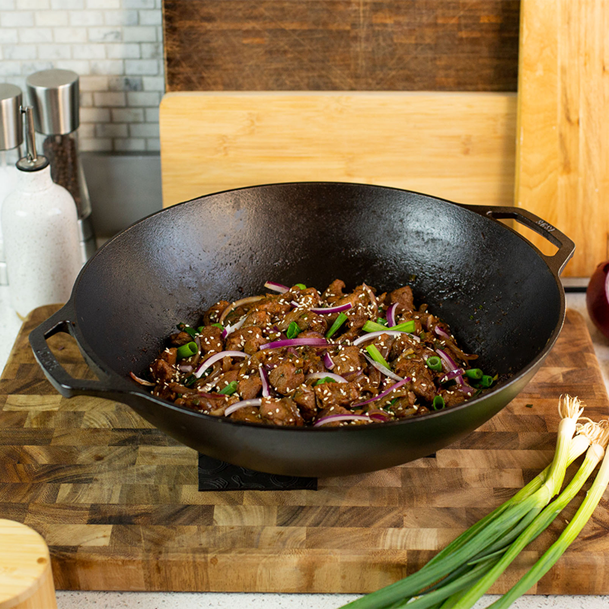 14" Cast Iron Lodge Wok