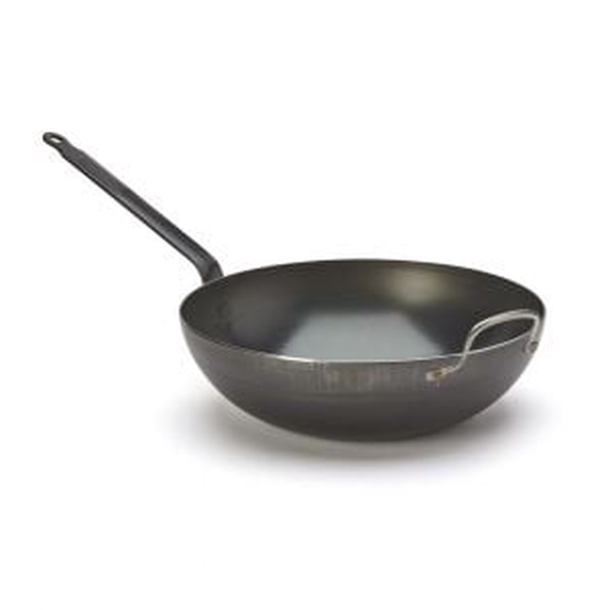 de Buyer | Blue Carbon Steel - With Helper Handle Rounded Wok