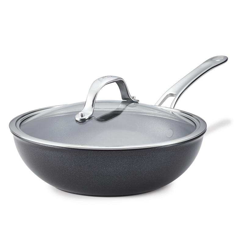 10-Inch Hybrid Nonstick Wok With Lid Gray