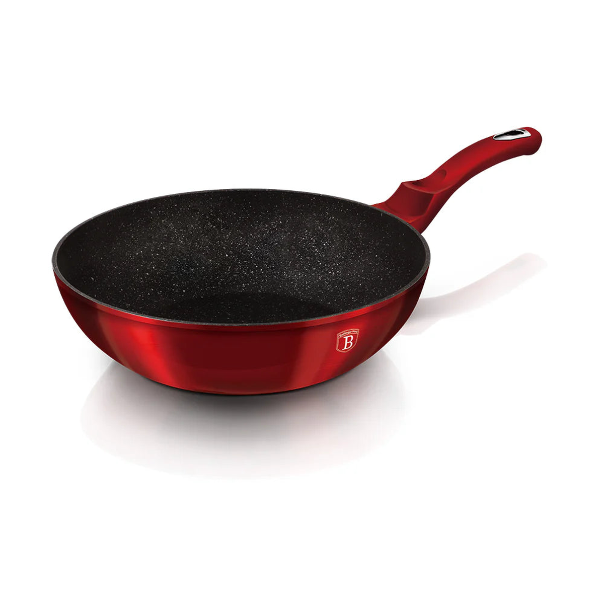 Berlinger Haus 28cm Marble Non-Stick Wok  Burgundy