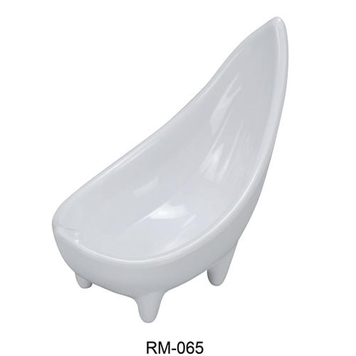 Yanco RM-065 Rome Sauce Dish, 3 oz Capacity, 6" Length, Melamine, White Color, Pack of 72