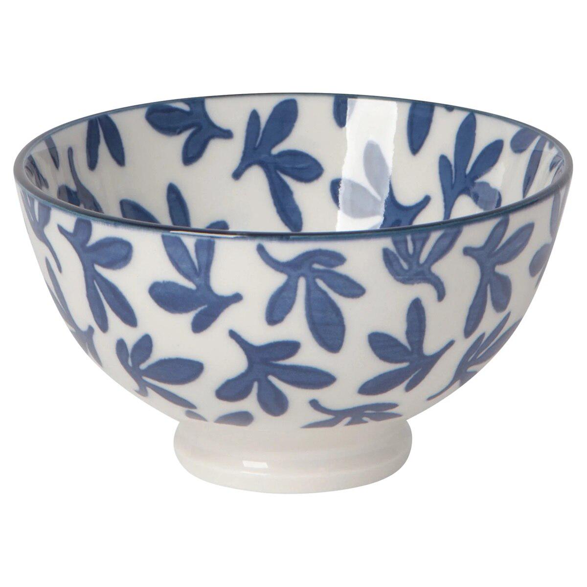 4" Blue Floral Stamped Bowl