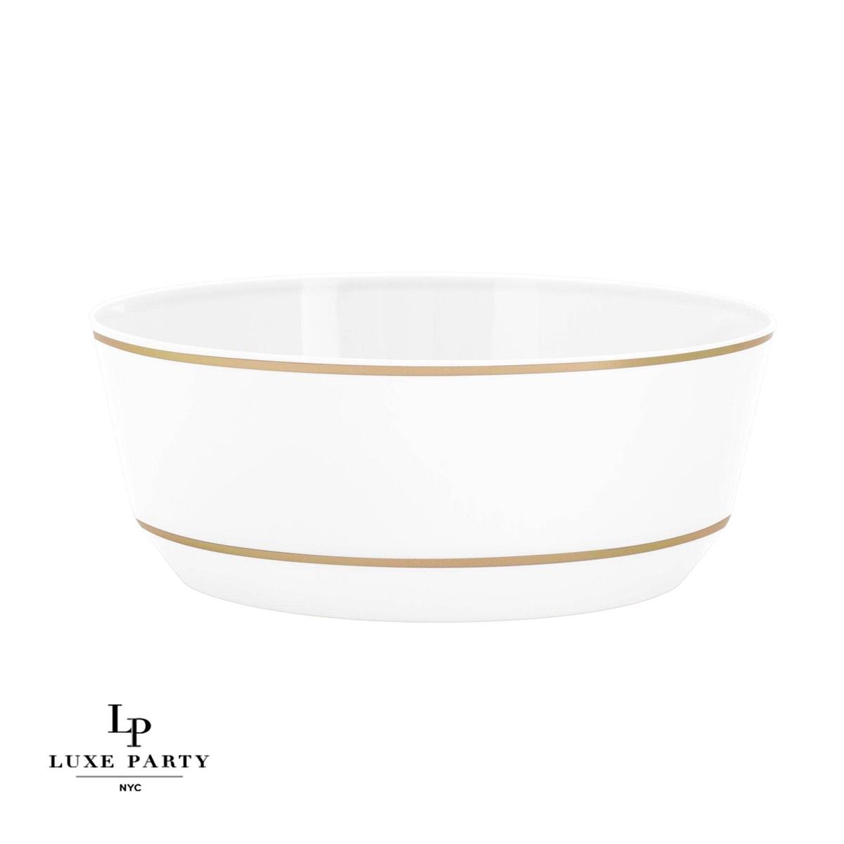 14 Oz. Plastic Bowls: White Gold