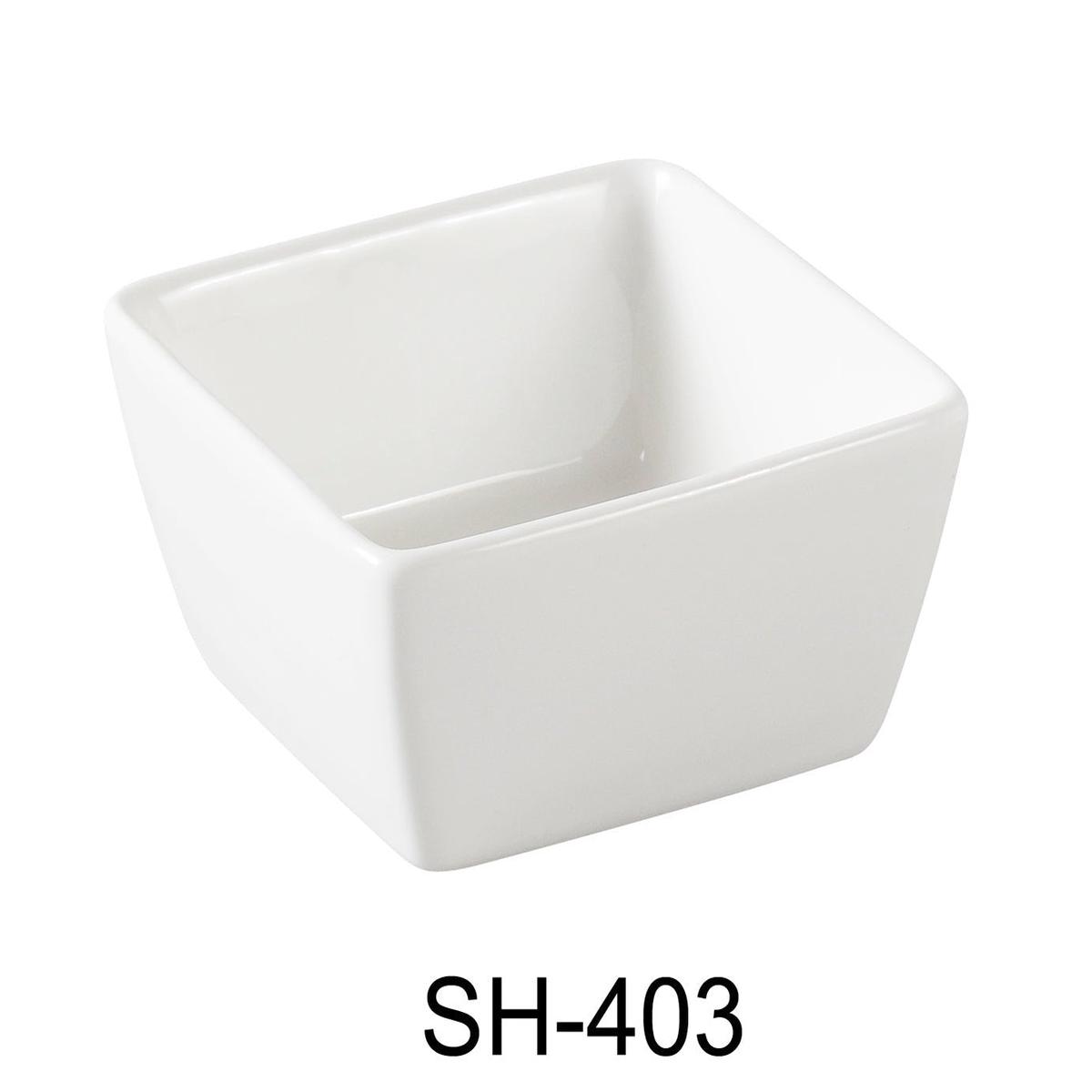 Yanco SH-403 Shanghai 3", Square Sauce Dish, 4 oz, China, Bone White, Pack of 48
