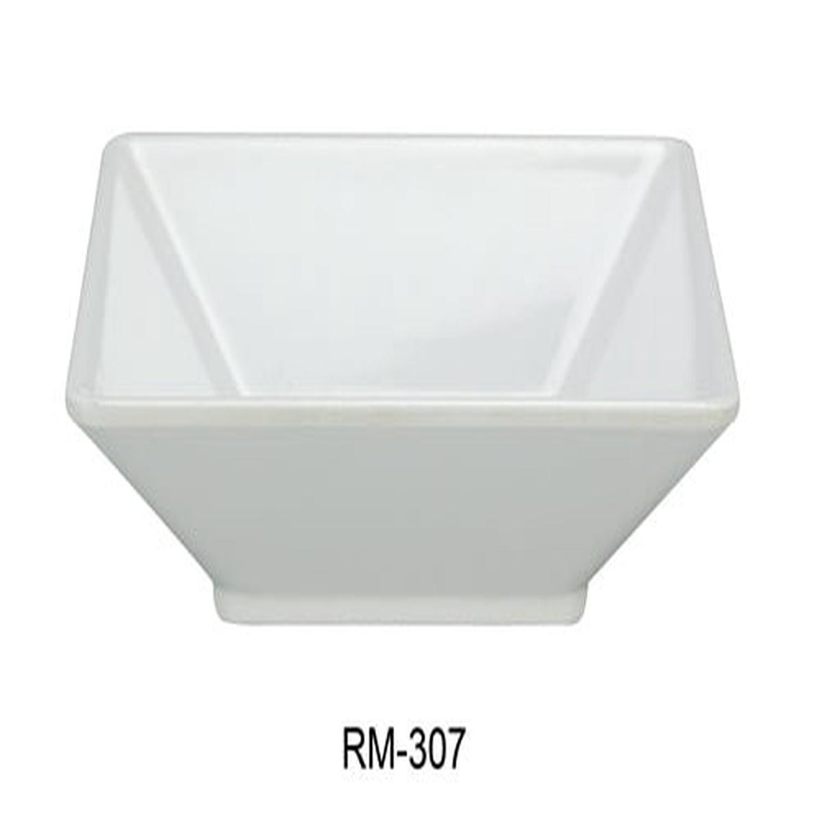 Yanco RM-307 Rome Square Deep Plate, 22 oz Capacity, 7" Length, 7" Width, 2" Height, Melamine, White Color, Pack of 24