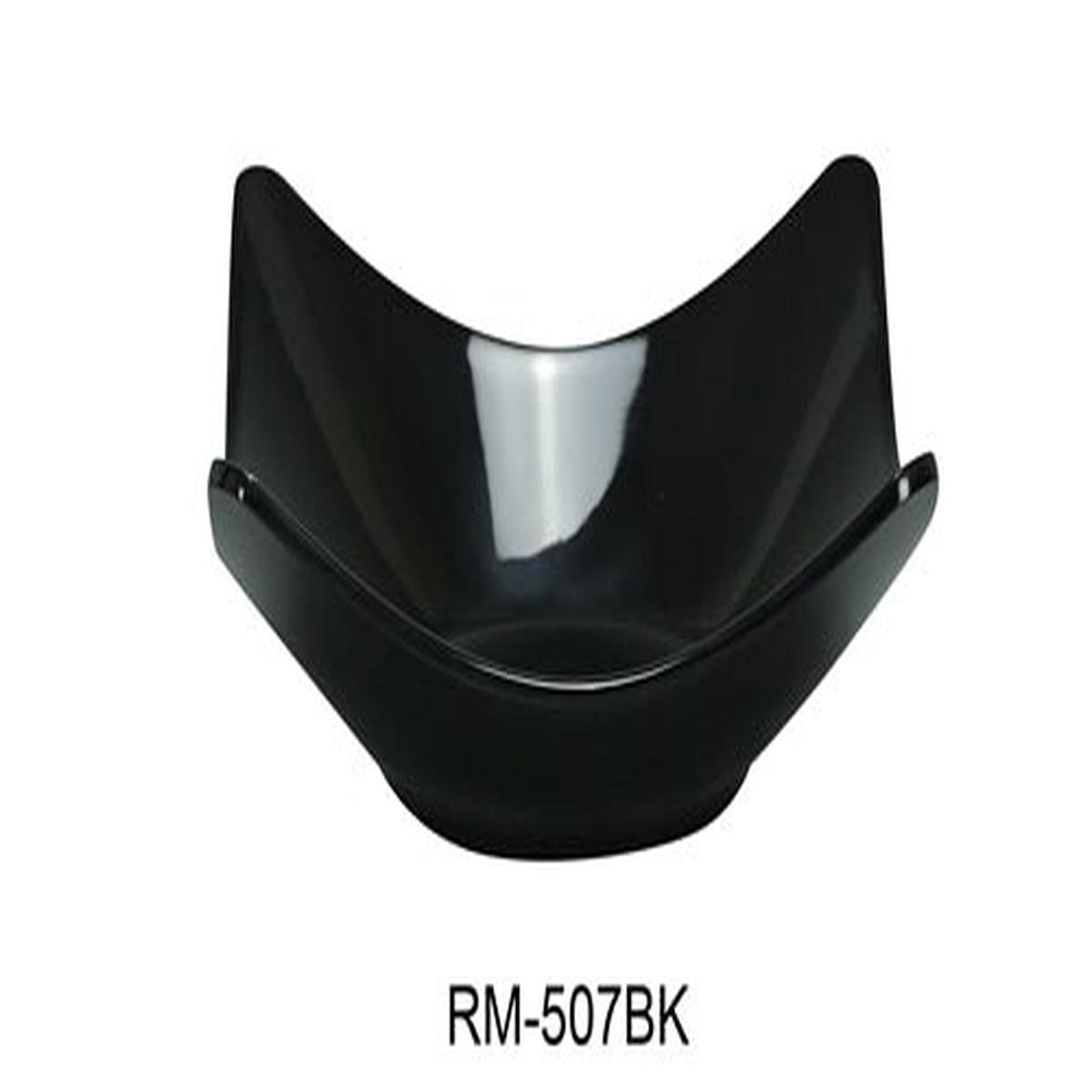 Yanco RM-507BK Rome Salad Bowl, 16 oz Capacity, 7.25" Length, 7.25" Width, Melamine, Black Color, Pack of 48