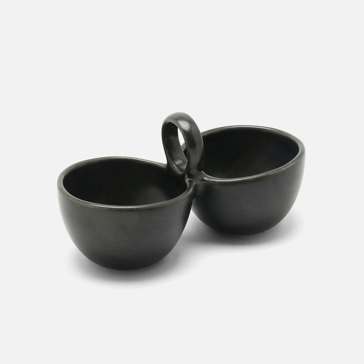 2-PART SNACK BOWL BLACK GLAZE