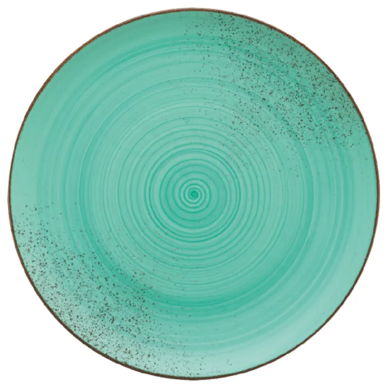 BauscherHepp 711226-820369 10-1/4 Inch Diameter Round Coupe Plate Porcelain Rustic Lagoon Decor