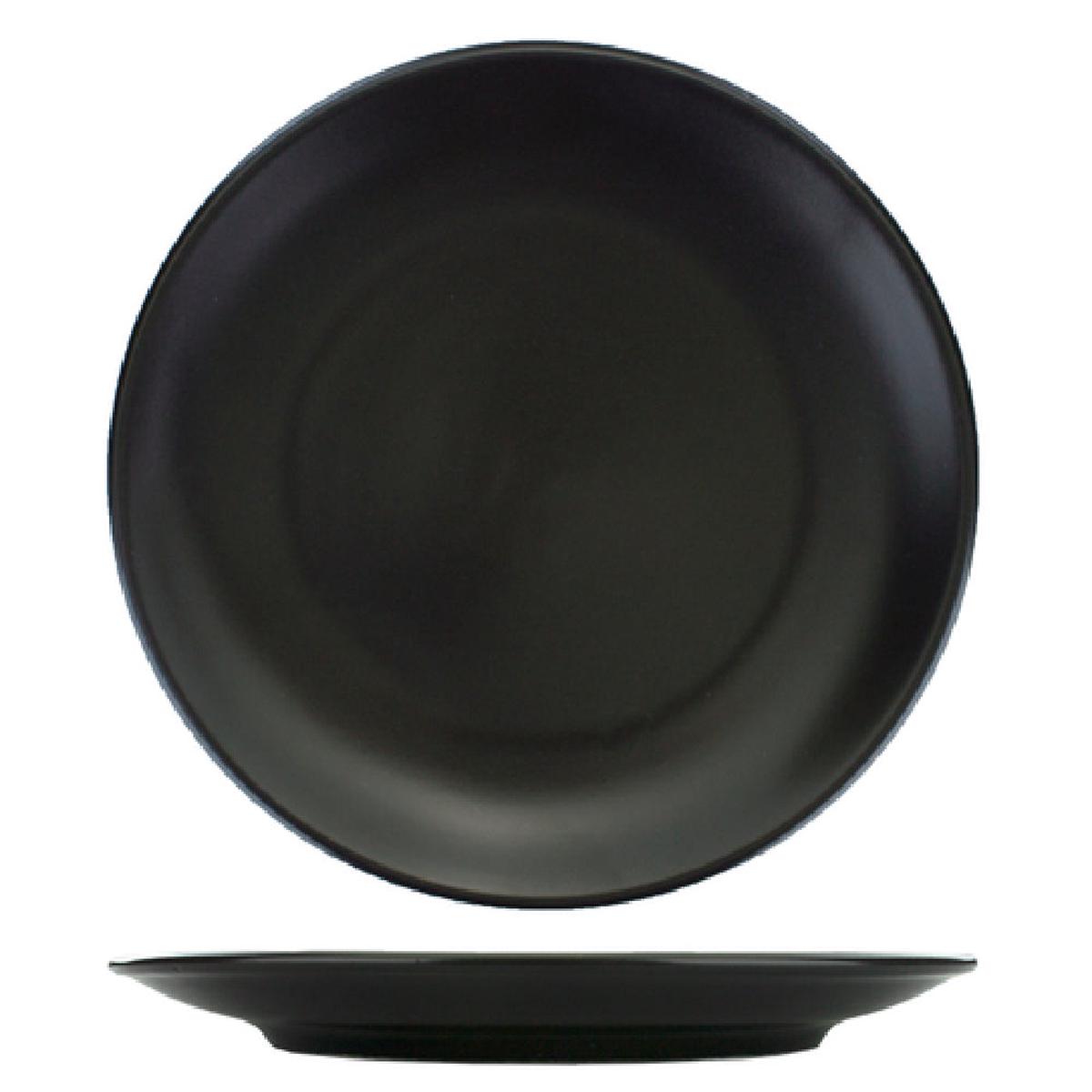 International Tableware TN-7-MB 6-5/8 Inch Diameter Coupe Plate with Matte Black Porcelain Finish
