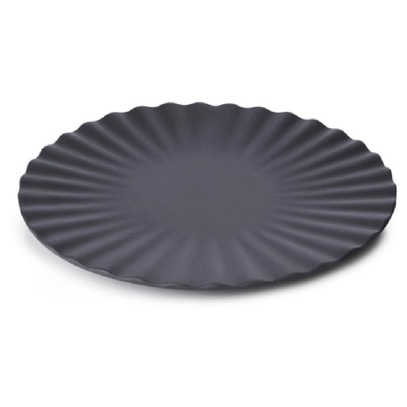 Revol 653638 6-3/4 Inch Diameter Ceramic Plate Round Dark Metal Finish