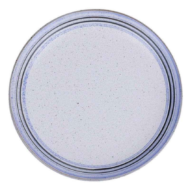Yanco OC-107 7 Inch Diameter Coupe Plate with Blue Design Porcelain