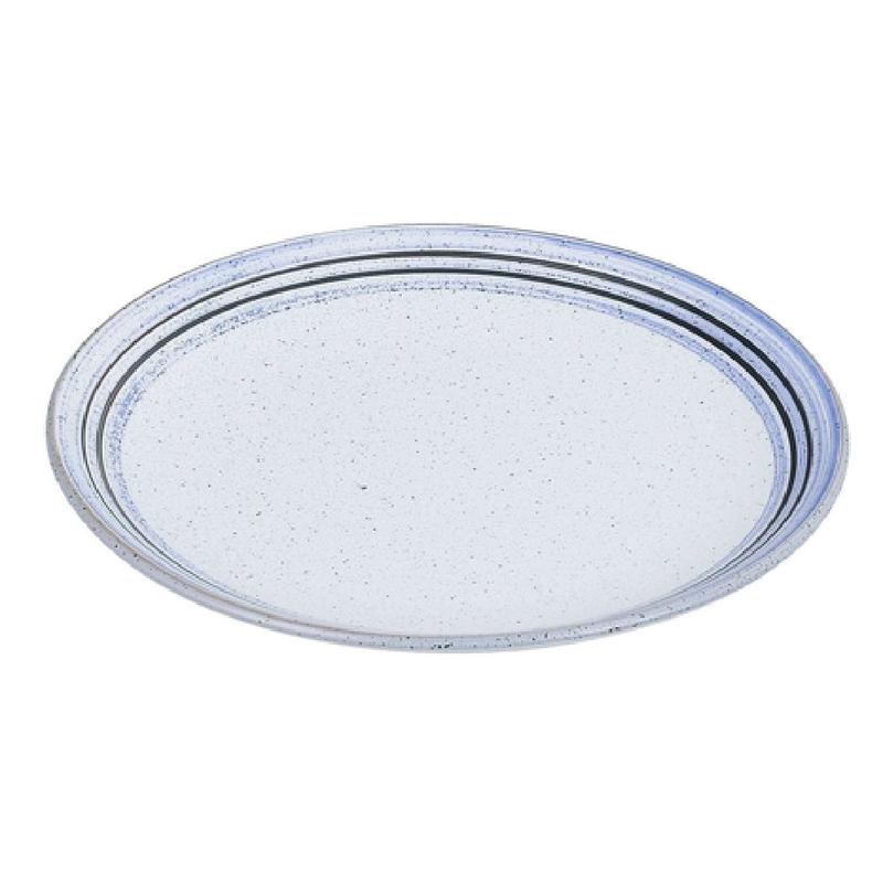 Yanco OC-210 10 Inch Oval Plate Coupe Porcelain White with Blue Design