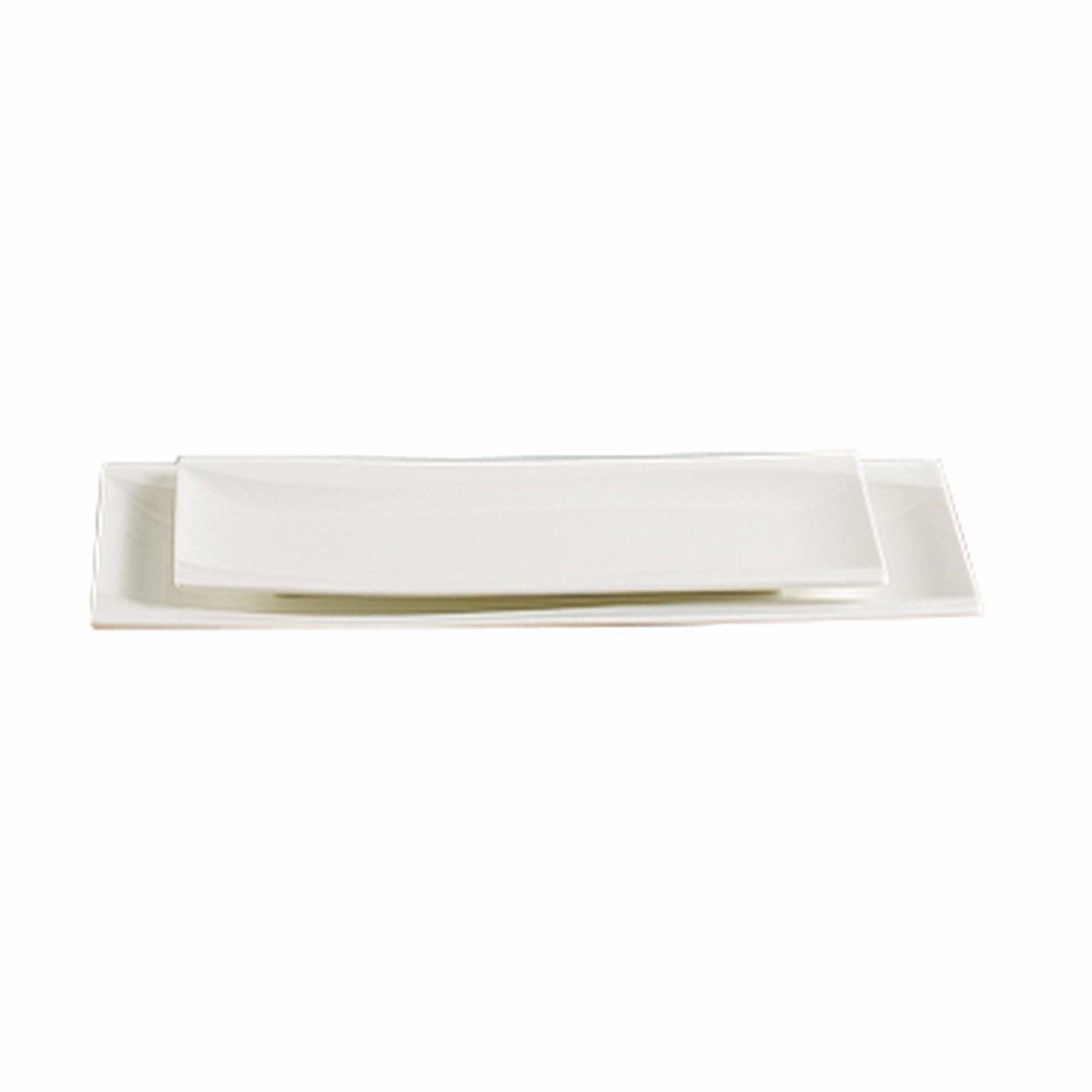 Yanco SW-215 Sea Wave Plate, 15"L x 5-5/8"W, rectangular, dishwasher, porcelain, bone white