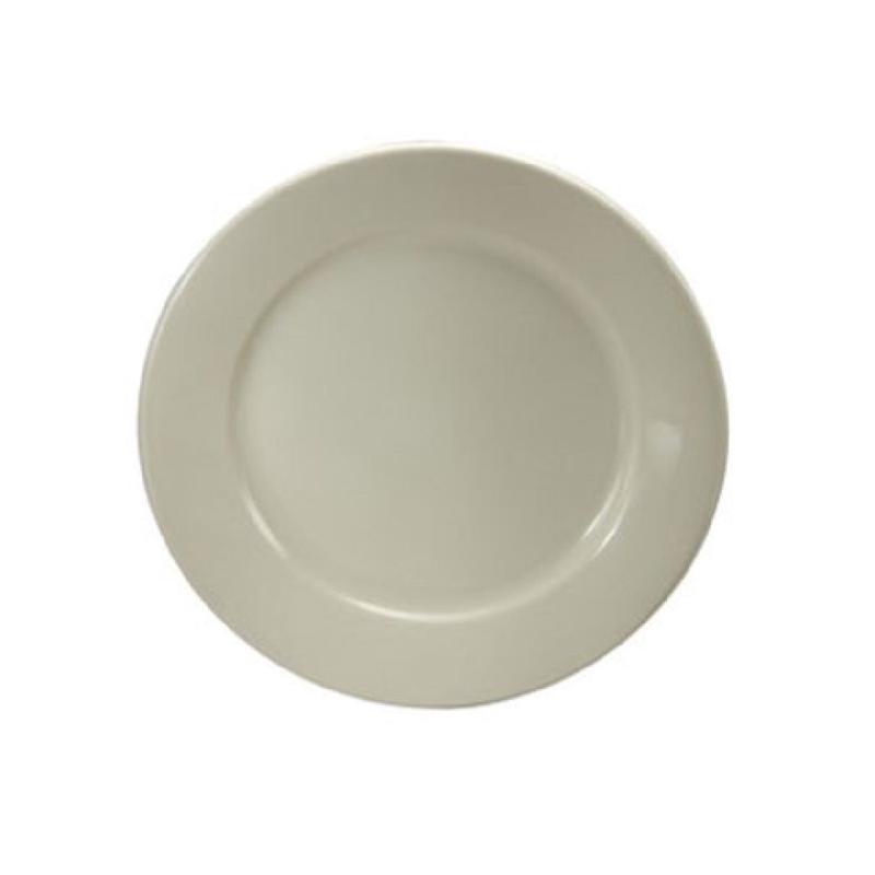 1880 Hospitality F1500001117 6-1/4 Inch Rolled Edge Plate Cream White with Green Lines