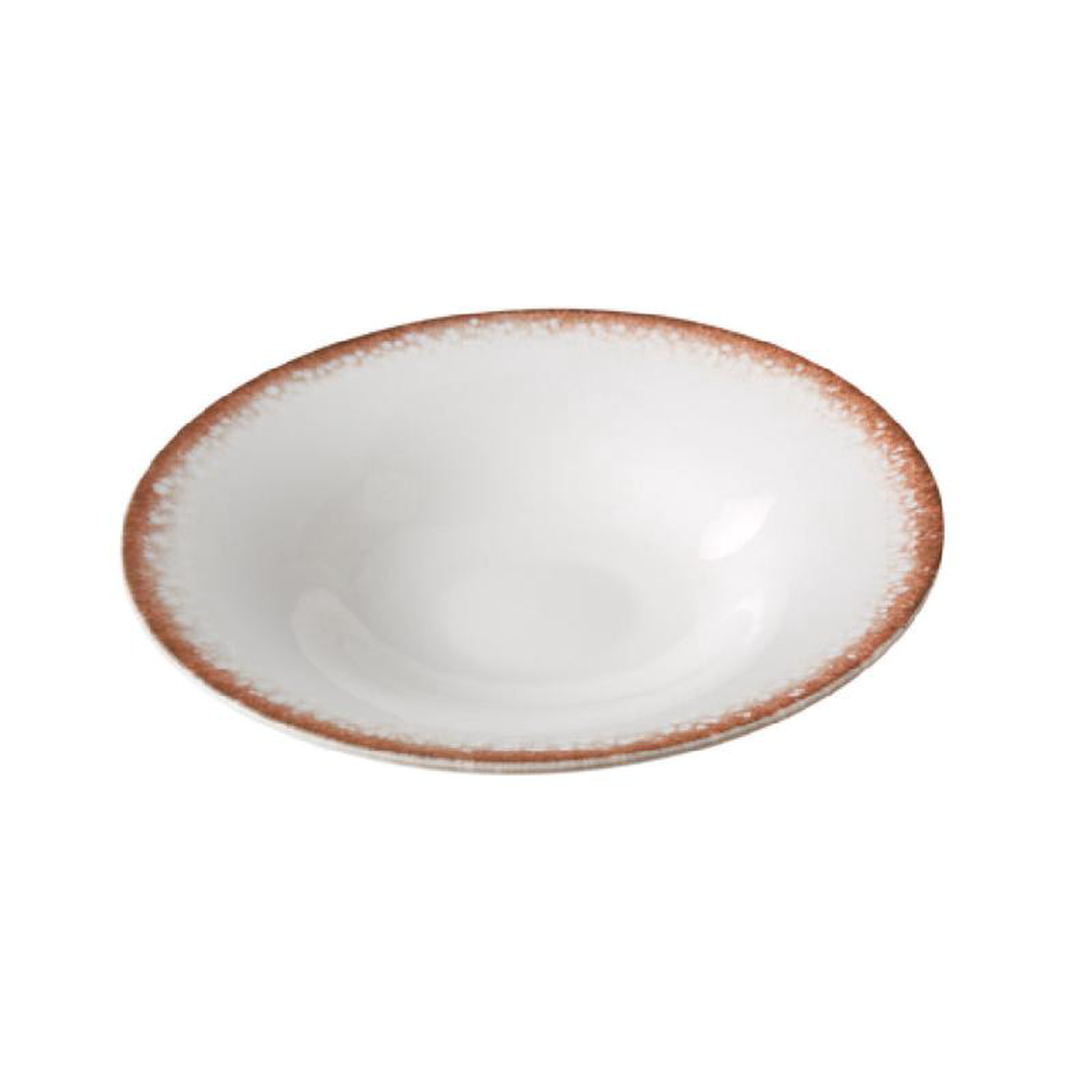 Yanco PR-412 30 Oz Porto Salad Plate 11 34 Inch Round China White and Brown Pack of 12