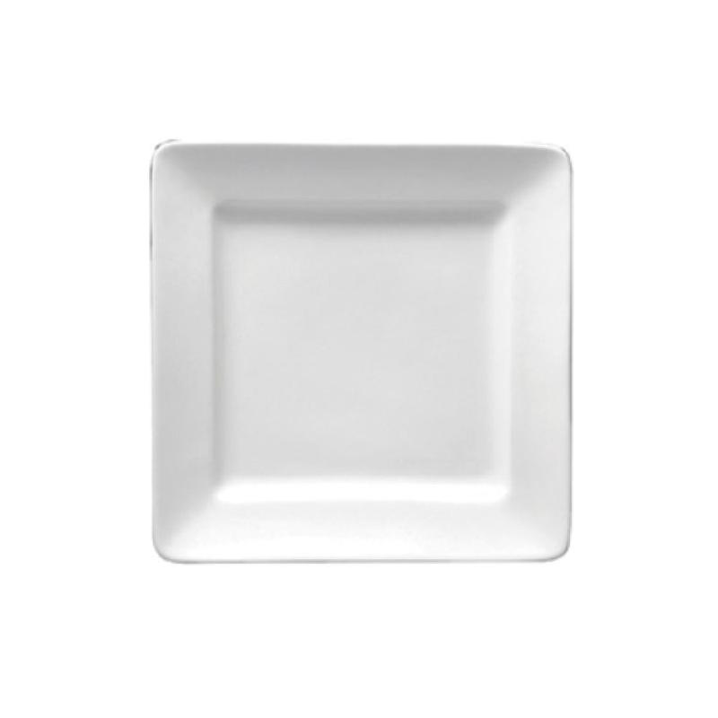 1880 Hospitality F8010000127S 7-1/4 Inch Square Plate Porcelain Bright White Rolled Edge