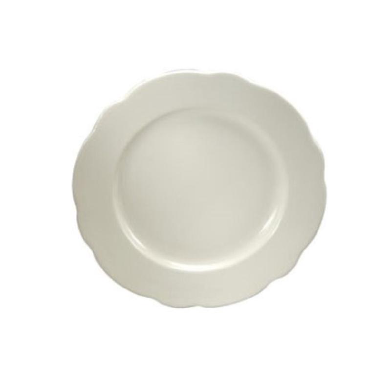 1880 Hospitality F1560018126 7 Inch Round Plate Scalloped Edge China Cream White