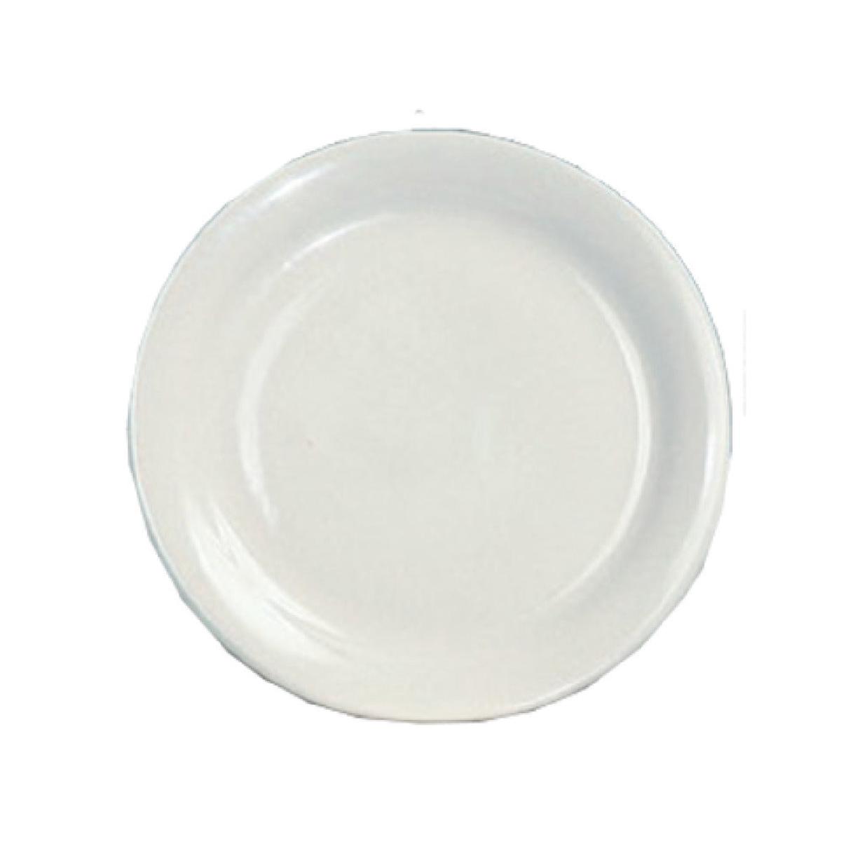 Yanco NR-8 9 Inch Diameter Narrow Rim Round Plate Ceramic White