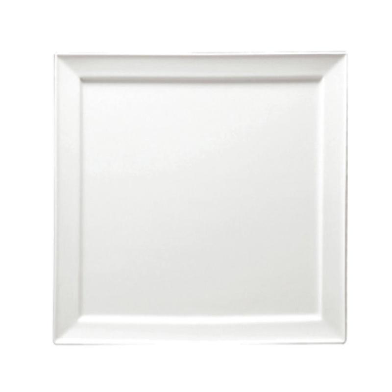 1880 Hospitality F8010000151S 10 Inch Square Plate Medium Rim Porcelain Bright White