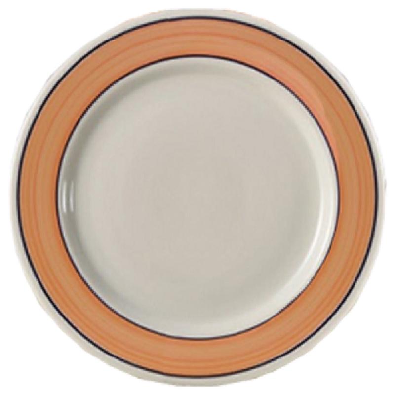 Yanco PR-5Y 5-1/2 Inch Diameter Round Plate with Wide Rim Ceramic Yellow