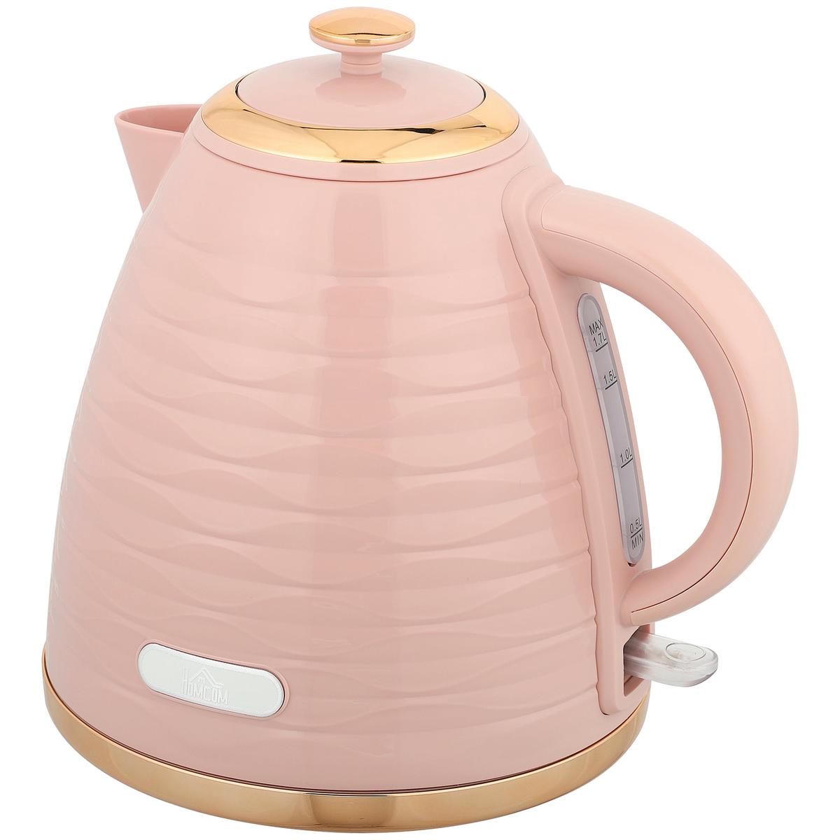 3kW Rapid Boil Electric Kettle With Honeycomb Design Ideal For Quick Brews, Pink